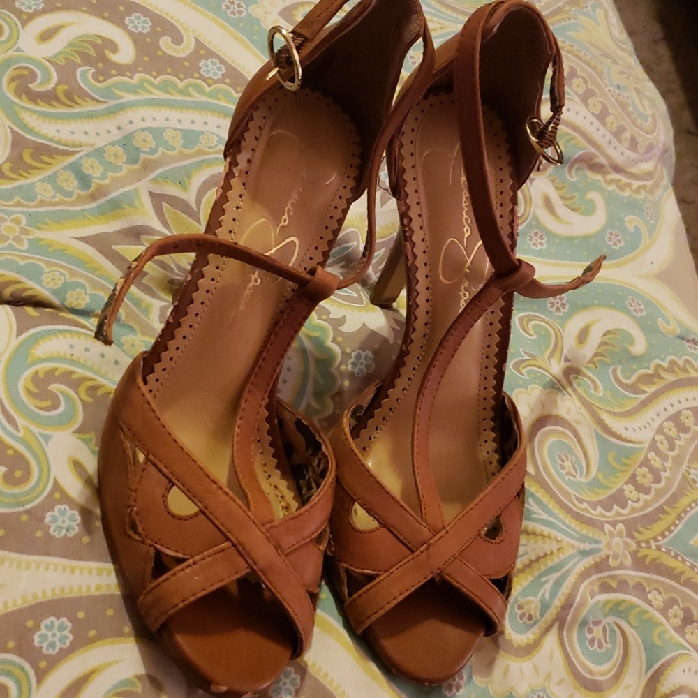 Jessica Simpson brown heels